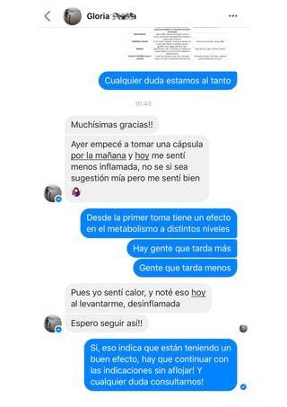 Captura original del testimonio de Gloria G.