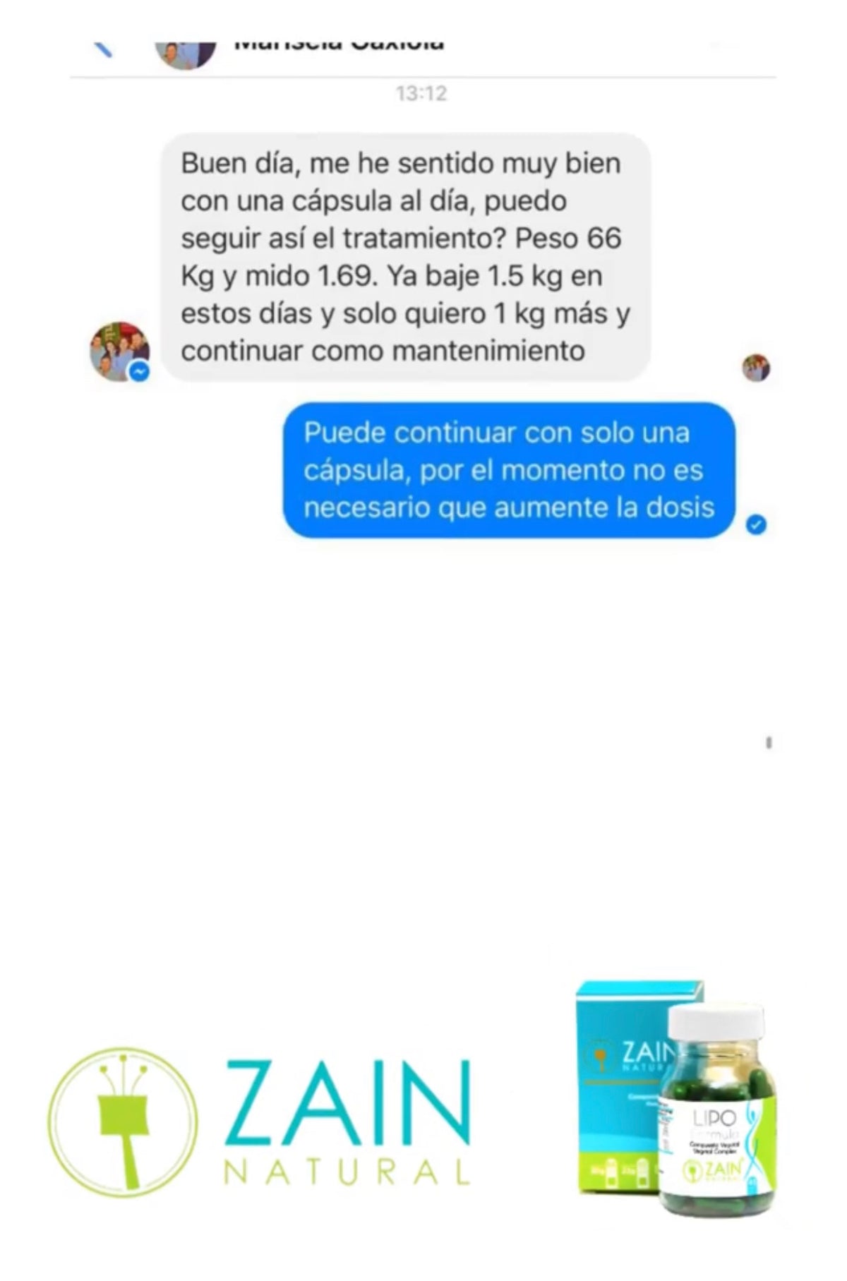 Captura del comentario de Marisela