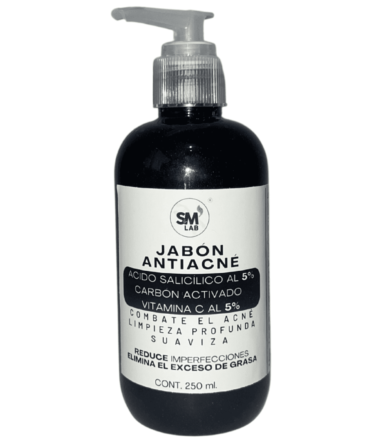 JABON ANTIACNE ACIDO SALICILICO AL 5%, CARBON ACTIVADO Y VITAMINA C AL 5% CONT. 250 ML